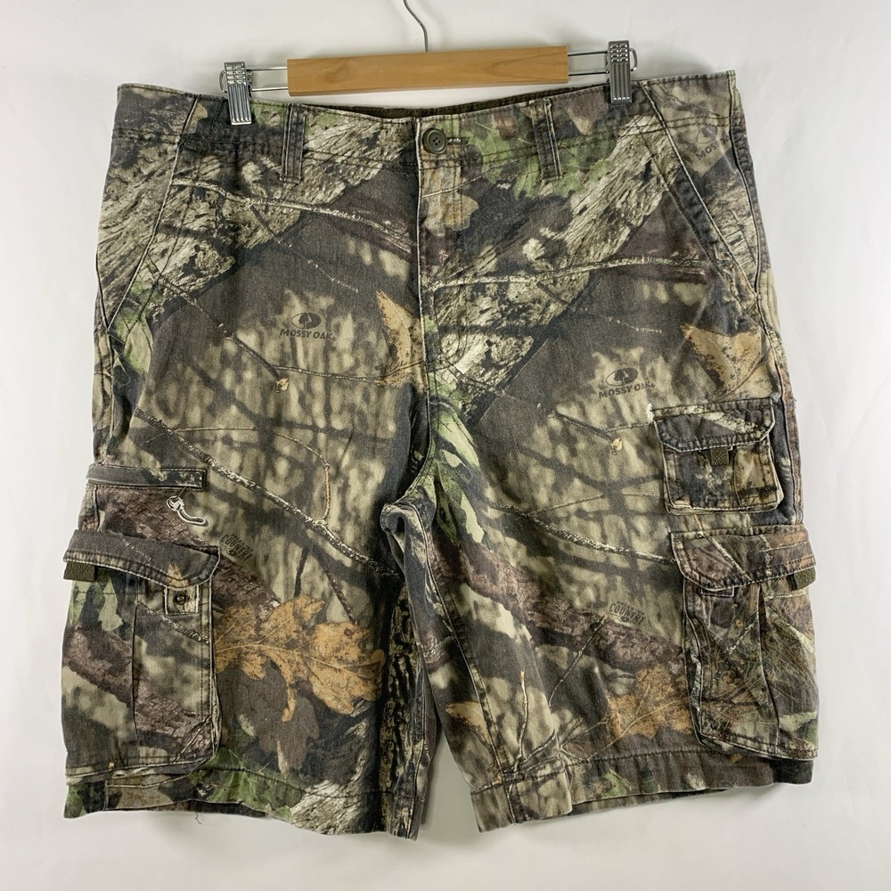Mens Mossy Oak Camo Cargo Shorts Sz 38 Hunting Utility Grunge Street Cotton
